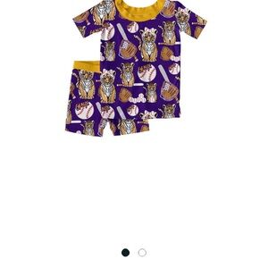 Purple and Gold LSU Baseball Creole Kids Pajamas